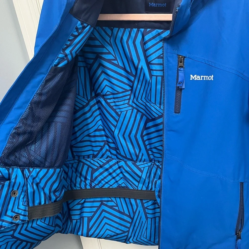 MARMOT Jacket Youth XL Blue Hooded Ski Snowboard Outdoor Full Zip